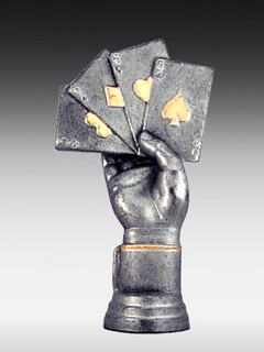 Kunstsofffigur Skat-Hand (4 Asse)