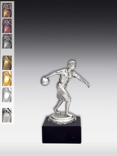 Metallfigur Bowlingspielerin