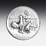 Kunststoffemblem Hahn u. Henne