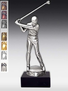 Metallfigur Golfspieler