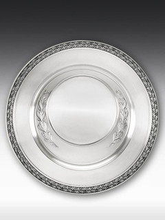 Pewter plate Oak leaves E: 12,0cm