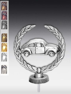 Metallfigur Auto im Kranz