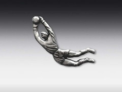 Tinnen relief Goalkeeper