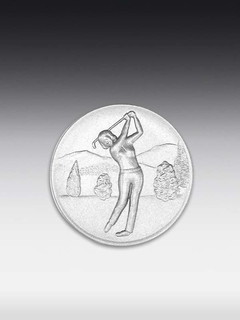 Metallemblem Golf-Frau