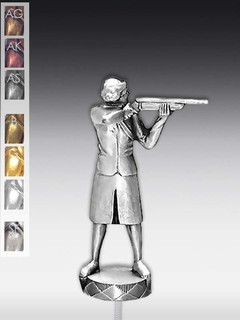 Metallfigur Gewehrschützin