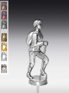 Metallfigur Wanderin