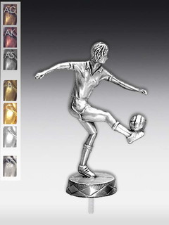 Metallfigur Fußballspielerin