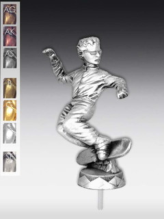 Metallfigur Snowboardfahrer