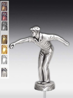 Metallfigur Petanquespieler