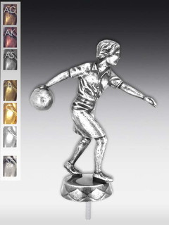 Metallfigur Bowlerin