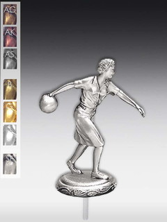 Metallfigur Bowlerin