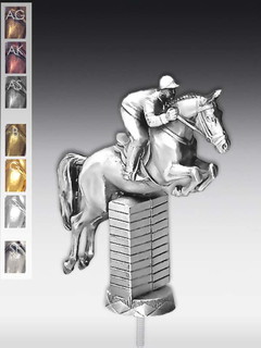 Metallfigur Springreiter