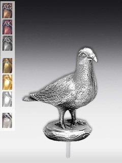 Metallfigur Brieftaube
