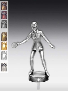 Metallfigur Tischtennisspielerin