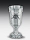 Zinnpokal mit Zinnrelief Gewehr