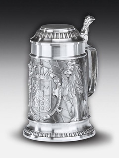 Pewter stein Bayern with lid