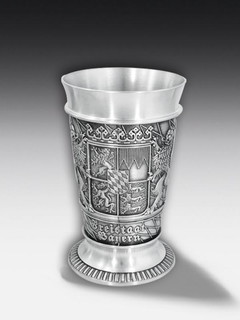 Tinnen bier beker Bavaria