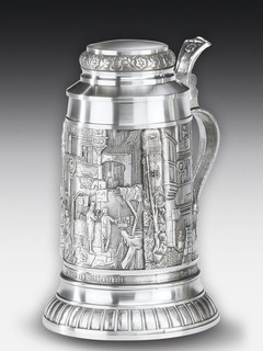 Tinnen bier mok Spitzweg 1,0l