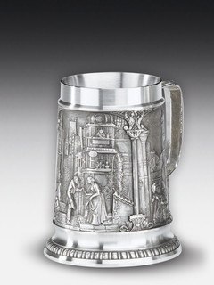 Tinnen  bier mok Spitzweg oD