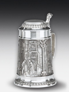 Pewter Beer stein Spitzweg FD