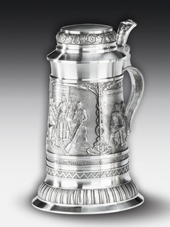 Tinnen bier mok Defregger 1,0l