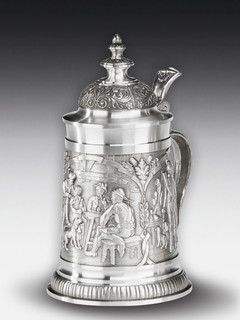 Tinnen bier mok Defregger 0,5l