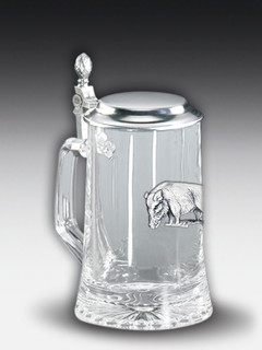 Glass Beer stein Boar