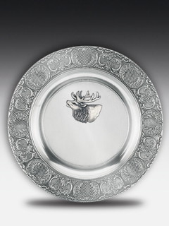Pewter plate Deer