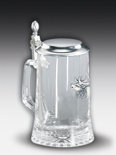 Glass Beer stein Deer