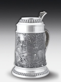 Pewter Beer stein Hunting FD