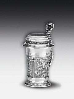 Pewter Liquor stein Hunting