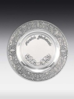 Pewter plate Old German Congratulations