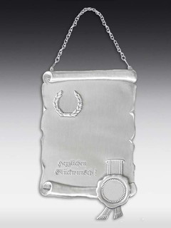 Pewter certificate Congratulations