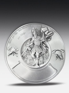 Pewter plate Firefighter