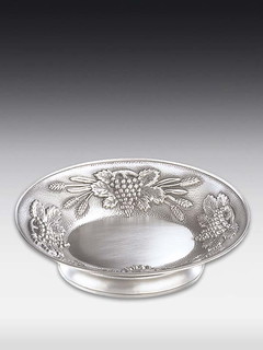 Pewter Deep plate Crop-oval,Fuss
