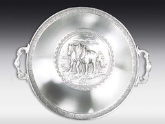 Pewter Deep plate Country life
