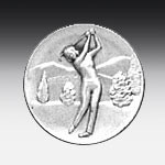 Metallemblem Golf-Frau