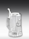 Glass Beer stein with pewter relief 0,5 Ltr.